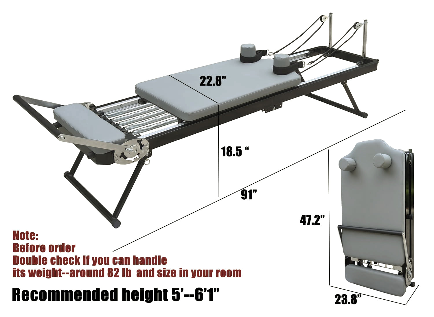 Nexace Pilates Reformer Machine With Metal Spring – NexacePilates